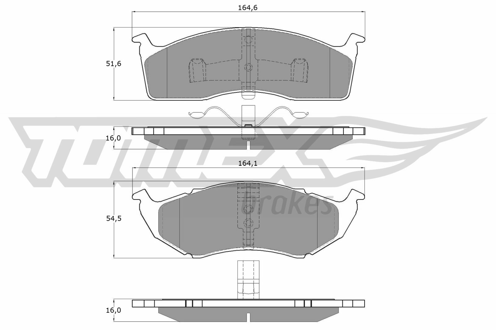 Sada brzdových platničiek kotúčovej brzdy TOMEX Brakes